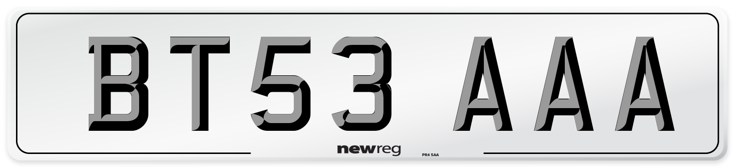 BT53 AAA Number Plate from New Reg